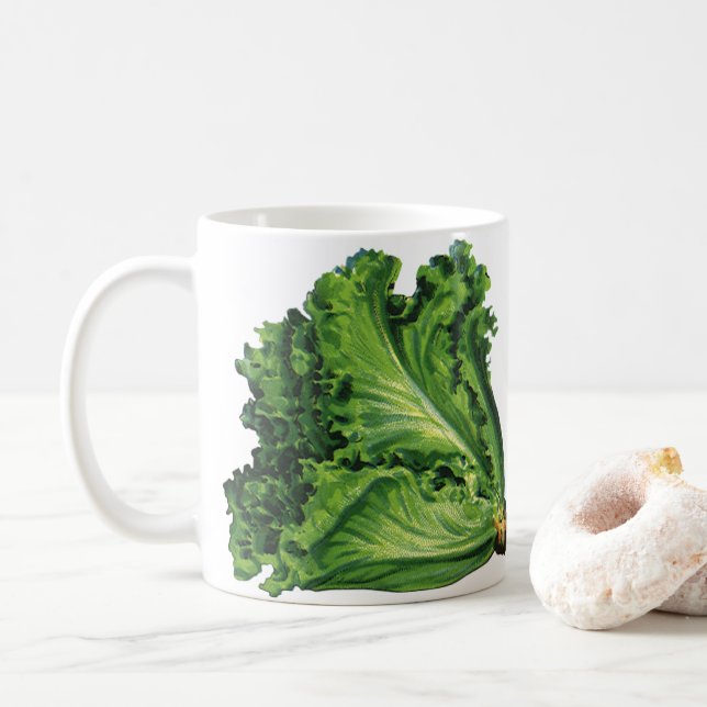 Mug Aliments Anciens, Légumes à feuilles de laitue ver (Avec donut)