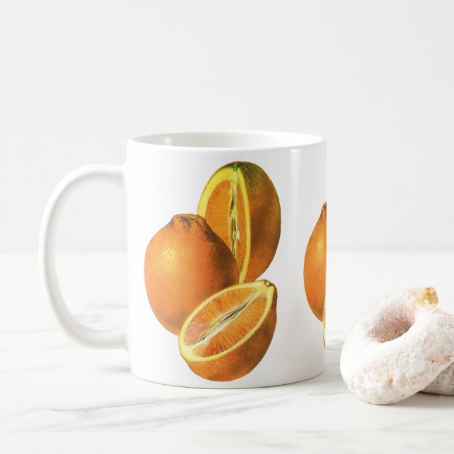 Mug Aliments Anciens, Oranges Fraîches Biologiques Sai (Avec donut)