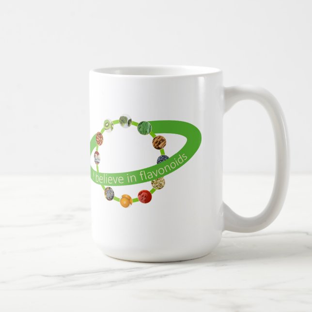 Mug Aliments sains Manger Je crois en Flavonoids Citat (Droite)