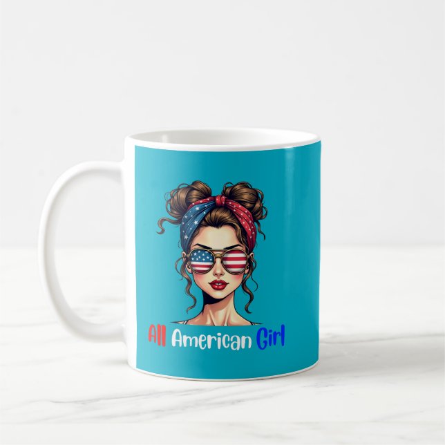 Mug All American Girl Patriotic Coffee (Gauche)