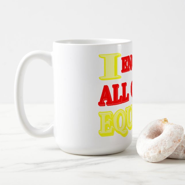 Mug "ALL GENDERS EQUALITY" Expression design. Buy now (Avec donut)