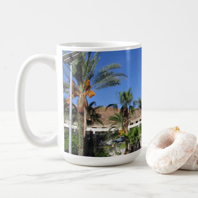 Mug Allée de palmiers dattiers (Avec donut)
