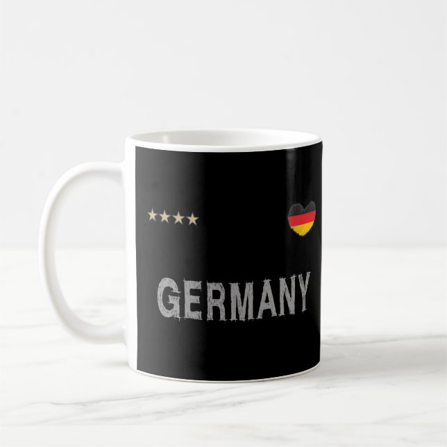 Mug Allemagne Football Fan Chemise Coeur (Gauche)