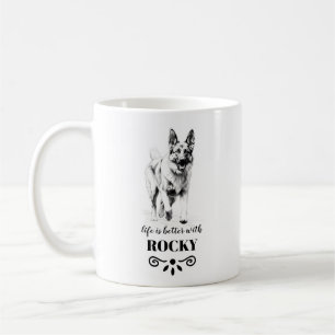Mug Allemand Shepherd'une vie meilleure avec un nom de