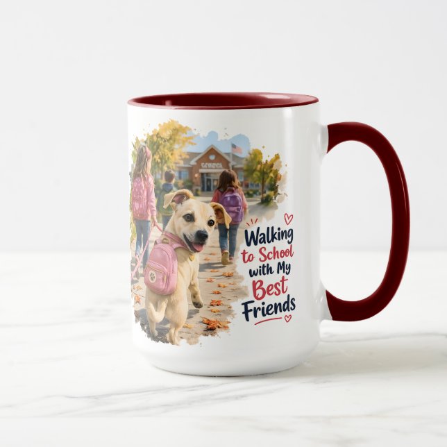 Mug Aller à l'école avec mes meilleurs amis (Droite)