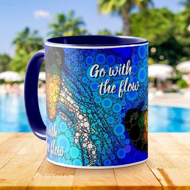 Mug Aller Avec Le Flux Orange Jellyfish Blue Ocean (Créateur téléchargé)