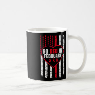 Mug Aller Rouge En Février Tee Sensibilisation Maladie