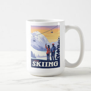 Mug Aller skier Vintage Imprimer