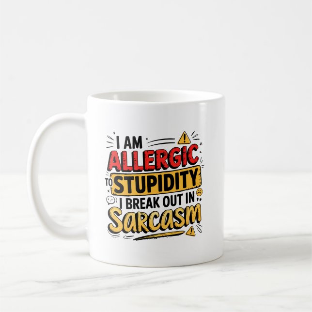 Mug Allergie à la bêtise (Gauche)