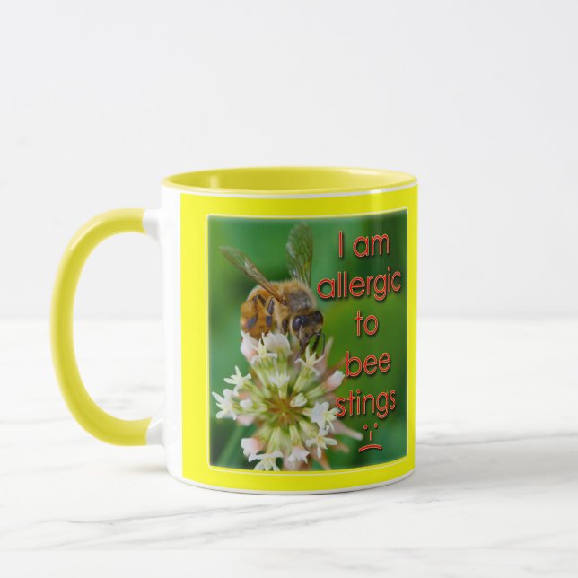 Mug Allergie aux piqûres d'abeilles - idéal pour les e (Gauche)