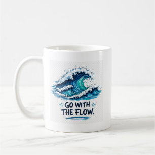 Mug Allez avec le courant Conception inspirante de vag