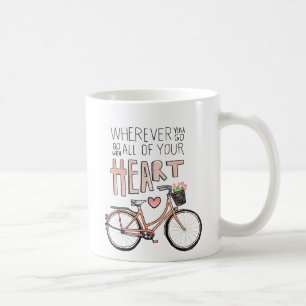 Mug Allez avec tout votre coeur - bicyclette vintage
