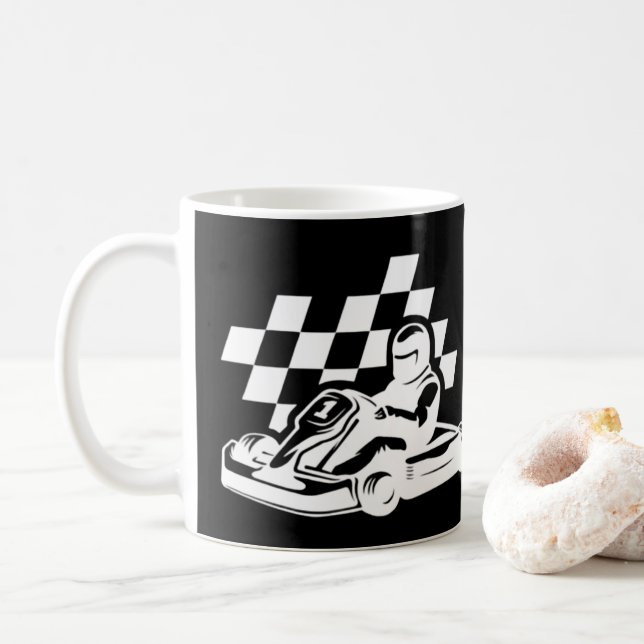 Mug Allez karting, course voiture garçon anniversaire (Avec donut)