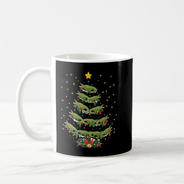 Mug Alligator Amant Noël Alligator Arbre de Noël (Gauche)