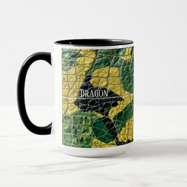 Mug Alligator Crocodile Dragon Nom Vert Jaune (Gauche)