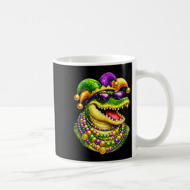 Mug Alligator Mardi Gras, Crocodile, Perles  (Droite)