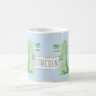 Mug Alligators peints à l'aquarelle avec enseigne pers