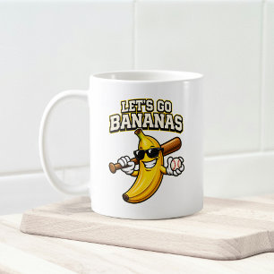 Mug Allons Bananes Baseball Rétro Banane Drôle
