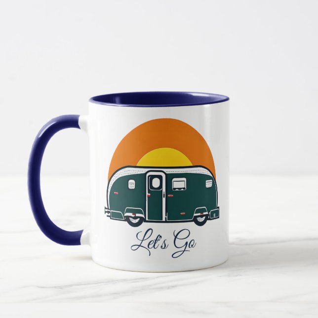 Mug Allons-y ! Camionnette rétro amusante  (Gauche)