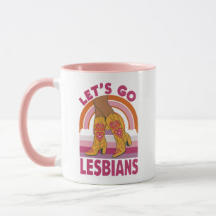 Mug Allons-y Lesbiennes Mois de la fierté LGBTQ Cowgir