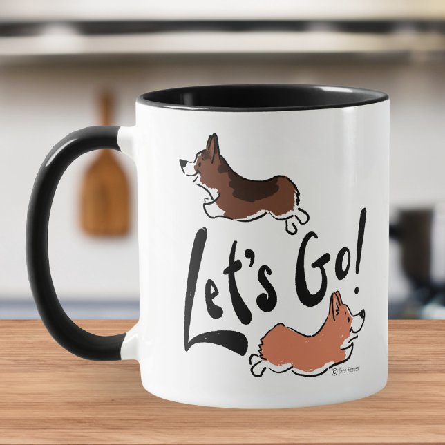 Mug Allons-y un Corgi mignon Fun Chien Motivational Mu (Créateur téléchargé)