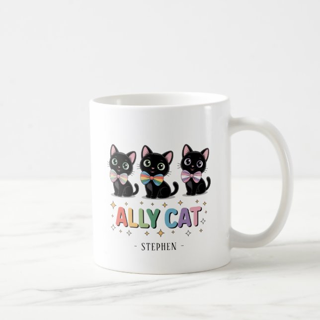 Mug Ally Cat - Black Cat LGBTQ Pride (Droite)