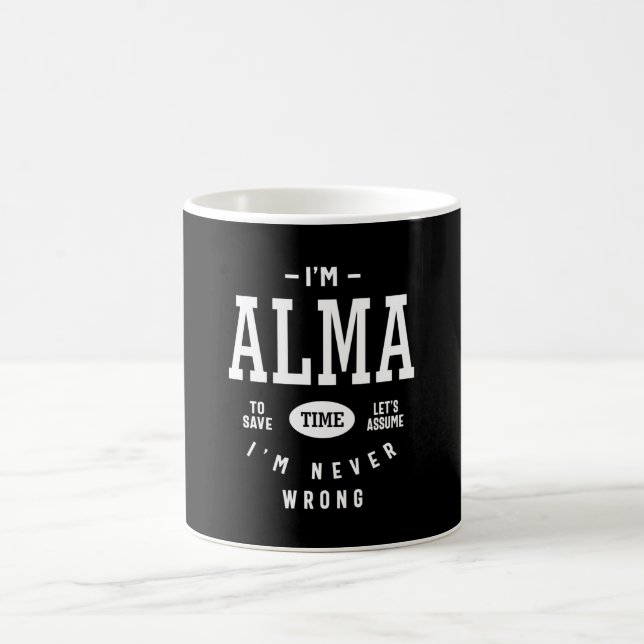Mug Alma Nom personnalisé Anniversaire (Centre)