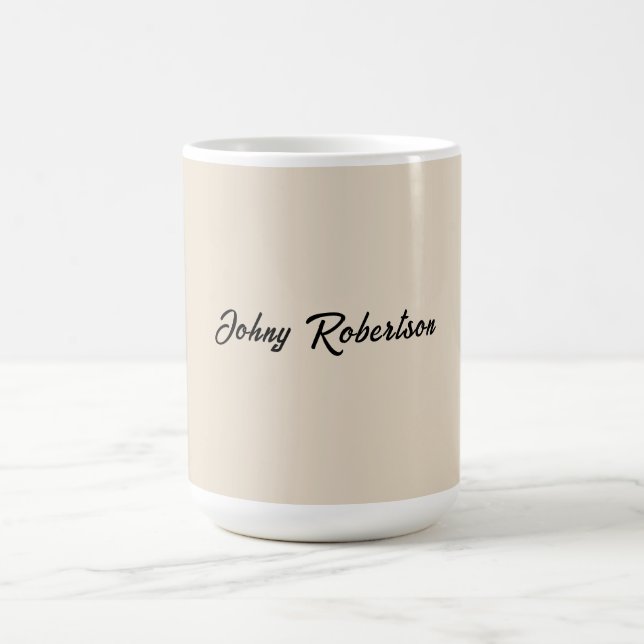 Mug Almond Color Plain Elegant Professional Minimalist (Centre)