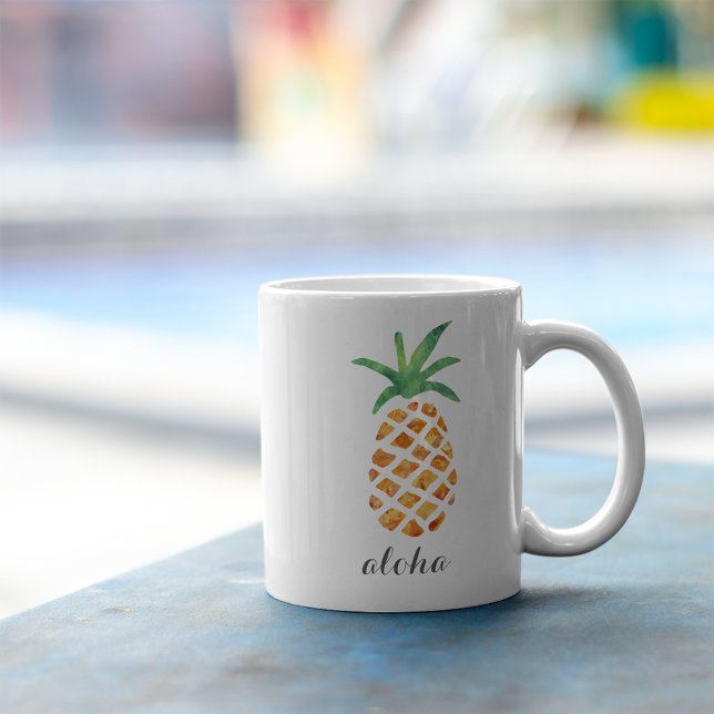 Mug Aloha Aquarelle tropicale ananas (Créateur téléchargé)