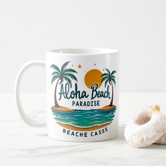 Mug Aloha Beach Paradise : Votre Évasion Tropicale Att (Avec donut)