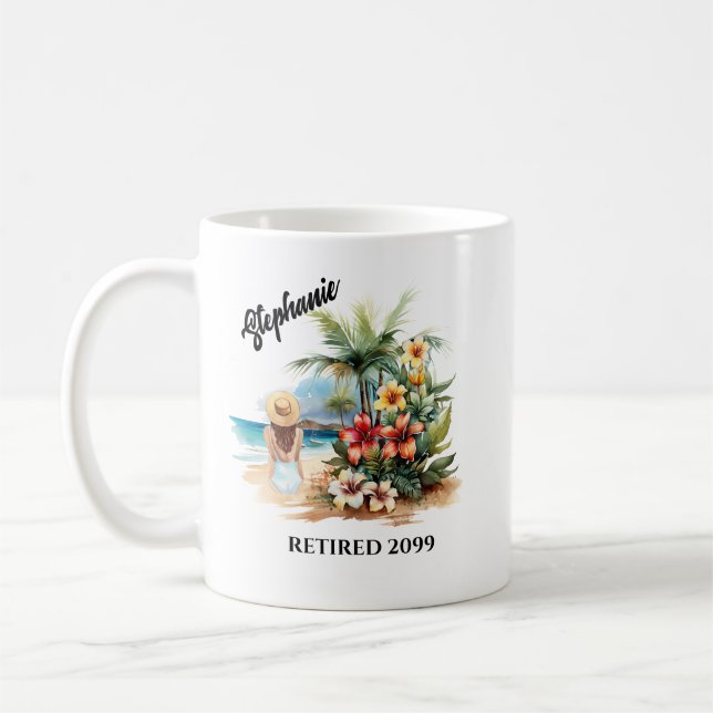 Mug Aloha été de la plage de retraite des femmes (Gauche)