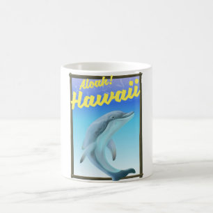 Mug Aloha ! Hawaï ! Affiche de voyage dauphin