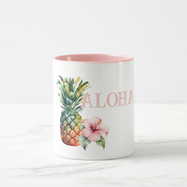 Mug Aloha Hibiscus Ananas à fleurs (Centre)