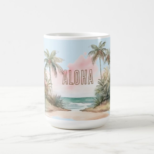 Mug Aloha Plage tropicale Palmiers (Centre)