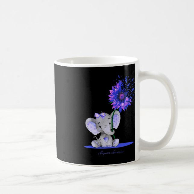 Mug ALOPÉCIA SENSIBILISATION Cute Elephant Tournesol B (Droite)