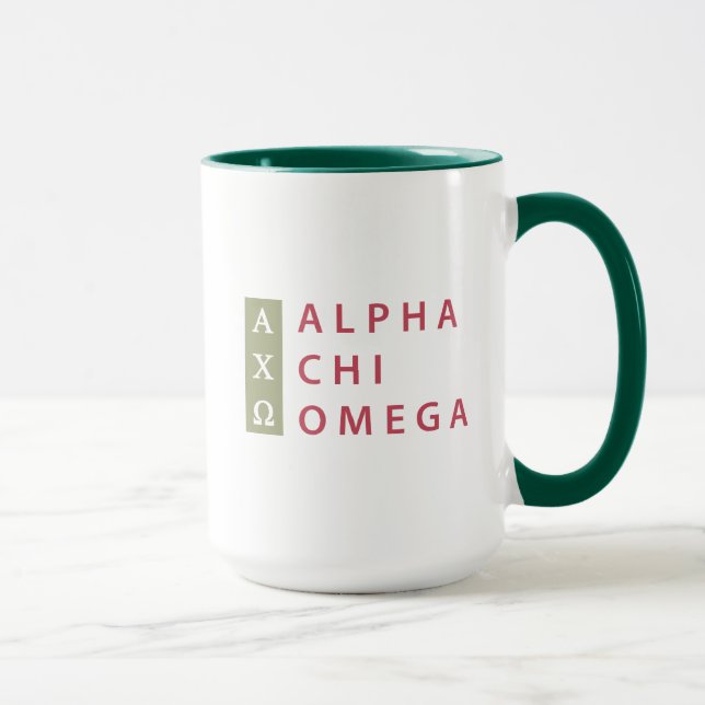 Mug Alpha Chi Omega | Logo Empilé (Droite)