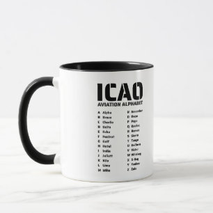 Mug Alphabet aéronautique de l'OACI pour pilote