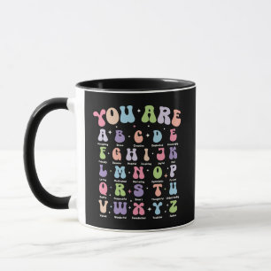 Mug Alphabet Affirmation Pastel Rétro Incroyables ABC