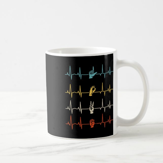 Mug Alphabet American Sing Langue Asl Enseignant Coeur (Droite)