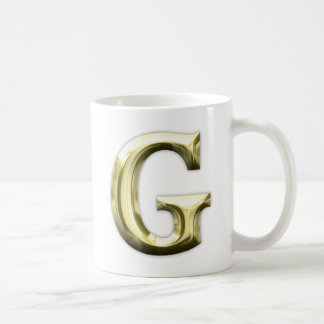 Mug Alphabet brillant d'or d'or de la lettre G