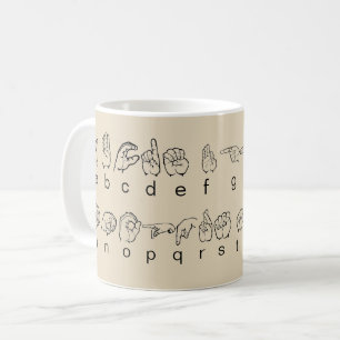 Mug Alphabet de Fingerspell de langue des signes