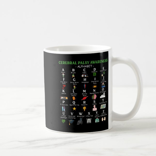 Mug Alphabet de sensibilisation à la paralysie cérébra (Droite)