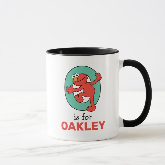 Mug Alphabet d'Elmo | O Bleu sarcelle (Droite)