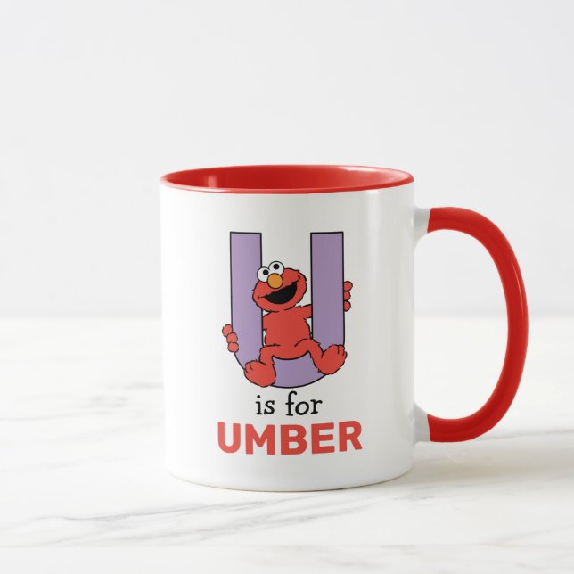 Mug Alphabet d'Elmo | U Violet (Droite)