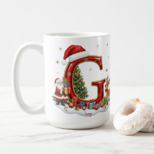 Mug Alphabet G de Noël Père Noël Lutin Manchot