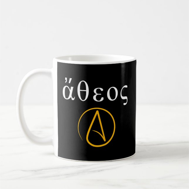 Mug Alphabet grec athée Anti-Religion Athéisme (Gauche)