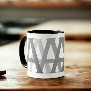 Mug Alphabet Gris Lettres Monogramme
