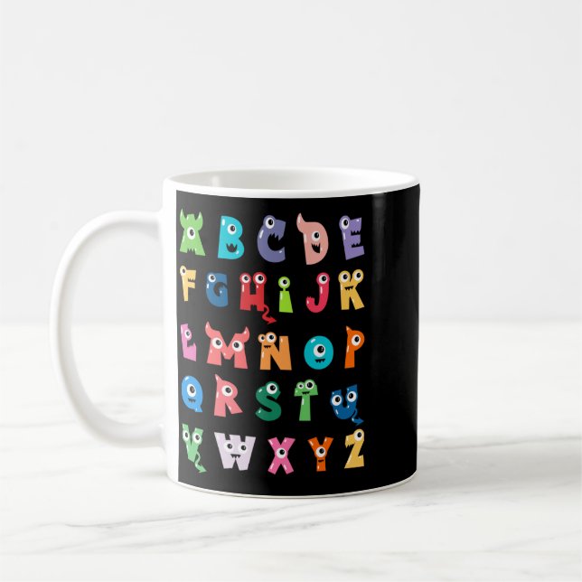 Mug Alphabet Monstre Mignon Abc Halloween Professeur (Gauche)