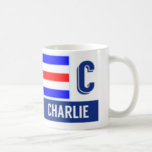 Mug Alphabet nautique "C" Charlie de drapeau