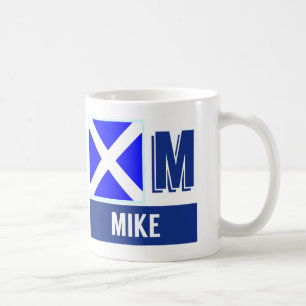Mug Alphabet nautique "M" Mike de drapeau